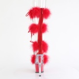 Rouge 18 cm ADORE-728F sandales  talons hauts et plumes pole dance