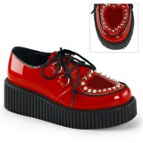 Rouge 5 cm CREEPER-108 chaussures creepers femmes semelles paisses