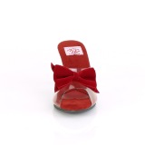 Rouge 7,5 cm BELLE-301BOW Pinup mules femmes avec noeud papillon