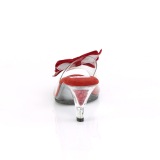 Rouge 7,5 cm BELLE-301BOW Pinup mules femmes avec noeud papillon