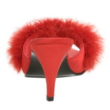 Rouge 8 cm AMOUR-03 plumes de marabout Mules Chaussures