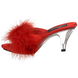 Rouge 8 cm BELLE-301F plumes de marabout Mules Chaussures