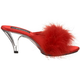 Rouge 8 cm BELLE-301F plumes de marabout Mules Chaussures