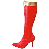 Rouge 9,5 cm WONDER-130 Bottes Femmes Hautes