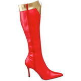 Rouge 9,5 cm WONDER-130 Bottes Femmes Hautes
