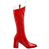 Rouge Blanc 7,5 cm GOGO-305 Bottes Femmes Hautes