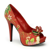 Rouge Fleurs 13 cm LOLITA-11 Chaussures pour femmes a talon