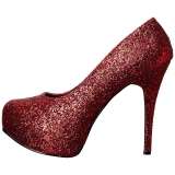 Rouge Glitter 14,5 cm Burlesque TEEZE-06GW pieds larges escarpins pour homme