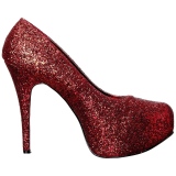 Rouge Glitter 14,5 cm Burlesque TEEZE-06GW pieds larges escarpins pour homme