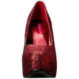 Rouge Glitter 14,5 cm Burlesque TEEZE-06GW pieds larges escarpins pour homme