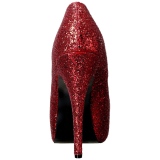 Rouge Glitter 14,5 cm Burlesque TEEZE-06GW pieds larges escarpins pour homme