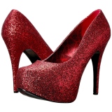 Rouge Glitter 14,5 cm Burlesque TEEZE-06GW pieds larges escarpins pour homme