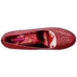 Rouge Glitter 14,5 cm Burlesque TEEZE-06GW pieds larges escarpins pour homme