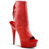 Rouge Mat 15 cm DELIGHT-1018 Plateforme Bottines