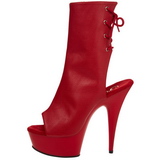 Rouge Mat 15 cm DELIGHT-1018 Plateforme Bottines