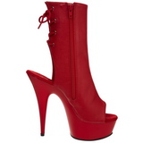 Rouge Mat 15 cm DELIGHT-1018 Plateforme Bottines