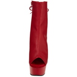 Rouge Mat 15 cm DELIGHT-1018 Plateforme Bottines