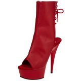 Rouge Mat 15 cm DELIGHT-1018 Plateforme Bottines