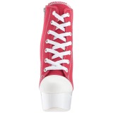 Rouge Neon 15 cm DELIGHT-600SK-02 basket  talon aiguille en toile