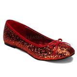 Rouge STAR-16G etincelle chaussures ballerines femmes plates