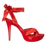 Rouge Satin 13 cm COCKTAIL-568 Sandales Talons Hauts