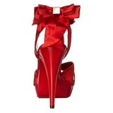 Rouge Satin 13 cm COCKTAIL-568 Sandales Talons Hauts