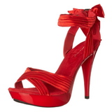 Rouge Satin 13 cm COCKTAIL-568 Sandales Talons Hauts