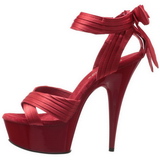 Rouge Satin 15 cm DELIGHT-668 Sandales de Soire a Talon