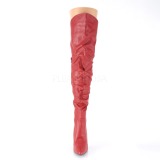 Rouge Similicuir 10 cm CLASSIQUE-3011 Bottes Cuissardes Talons Hauts