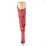 Rouge Similicuir 10 cm CLASSIQUE-3011 Bottes Cuissardes Talons Hauts