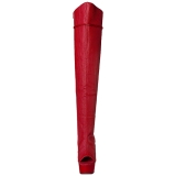 Rouge Similicuir 15 cm DELIGHT-3019 Cuissardes Bottes Plateforme