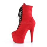 Rouge Similicuir 18 cm ADORE-1020FS bottines femmes  lacets