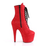 Rouge Similicuir 18 cm ADORE-1020FS bottines femmes  lacets