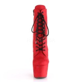 Rouge Similicuir 18 cm ADORE-1020FS bottines femmes à lacets
