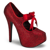 Rouge Strass 14,5 cm Burlesque TEEZE-04R Talons Aiguilles Escarpins