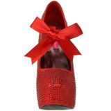 Rouge Strass 14,5 cm Burlesque TEEZE-04R Talons Aiguilles Escarpins