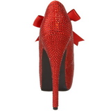 Rouge Strass 14,5 cm Burlesque TEEZE-04R Talons Aiguilles Escarpins