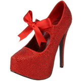 Rouge Strass 14,5 cm Burlesque TEEZE-04R Talons Aiguilles Escarpins