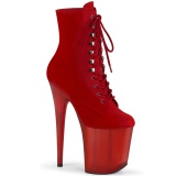 Rouge Sudine 20 cm FLAMINGO-1020FST bottines de striptease