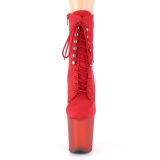 Rouge Suédine 20 cm FLAMINGO-1020FST bottines de striptease