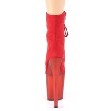 Rouge Suédine 20 cm FLAMINGO-1020FST bottines de striptease