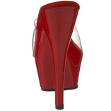 Rouge Transparent 15,5 cm KISS-201 Plateforme Mules Hautes