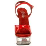 Rouge Transparent 15 cm CAPTIVA-609 Plateforme Haut Talon