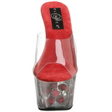 Rouge Transparent 18 cm ADORE-701FL Plateforme Mules Hautes