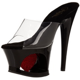 Rouge Transparent 18 cm Pleaser MOON-701HRS Plateforme Mules Hautes