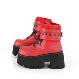 Rouge Vegan 9 cm ASHES-57 bottines  talons pais plateforme lolita