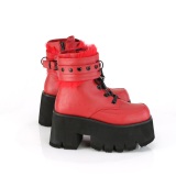 Rouge Vegan 9 cm ASHES-57 bottines  talons pais plateforme lolita