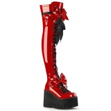 Rouge Verni 11,5 KERA-303 bottes cuissardes  lacets