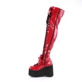 Rouge Verni 11,5 KERA-303 bottes cuissardes  lacets