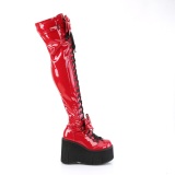 Rouge Verni 11,5 KERA-303 bottes cuissardes  lacets